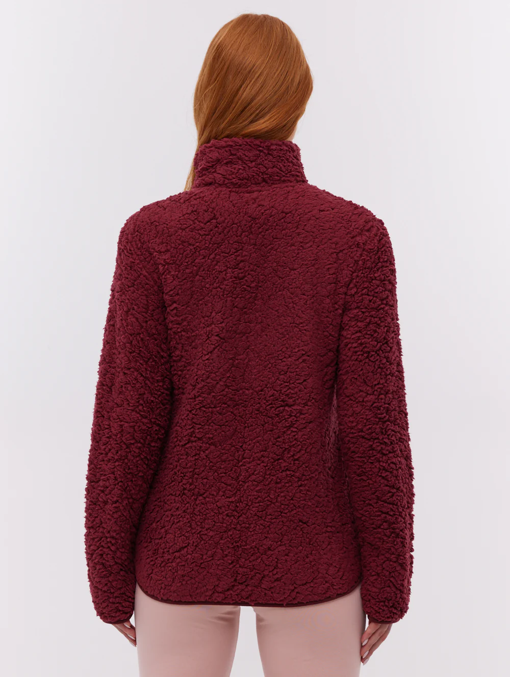 Klea Fleece Funnel Zip-Up  - Red - Image 3