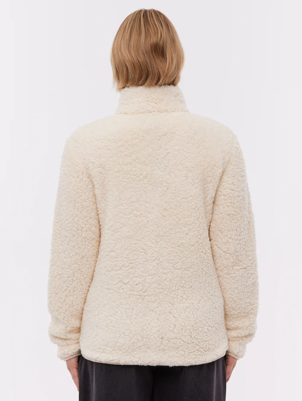 Klea Fleece Funnel Zip-Up  - White - Image 3