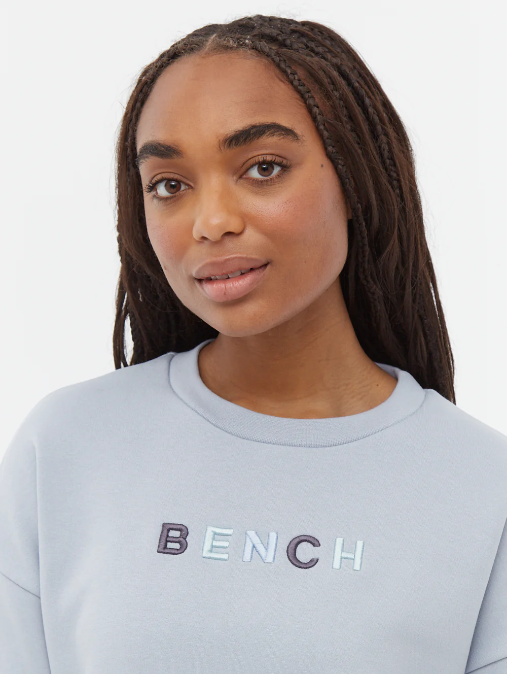 Lilem Block Letter Crew Neck Sweatshirt - Blue - Image 3