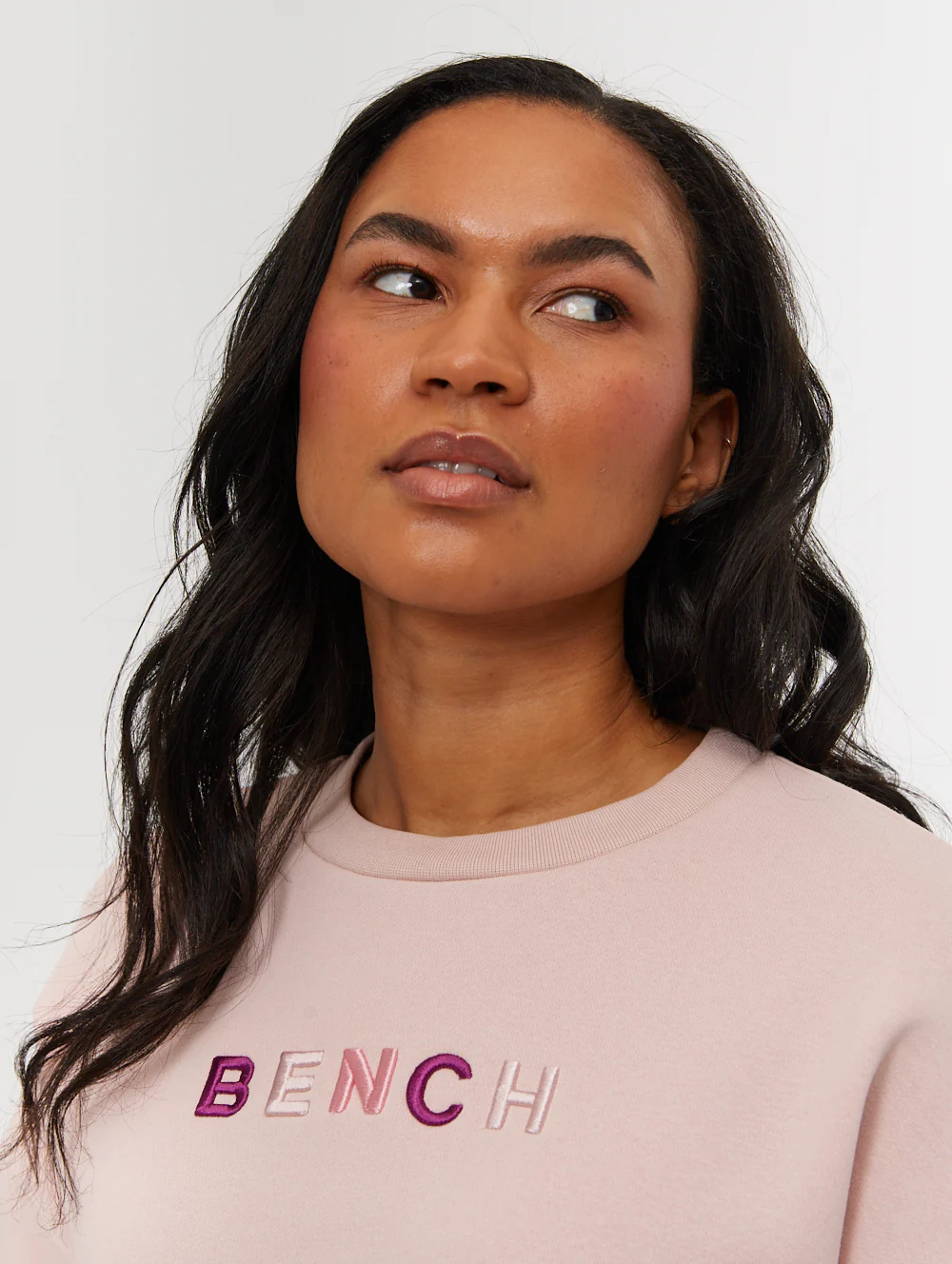 Lilem Block Letter Crew Neck Sweatshirt - Pink - Image 4