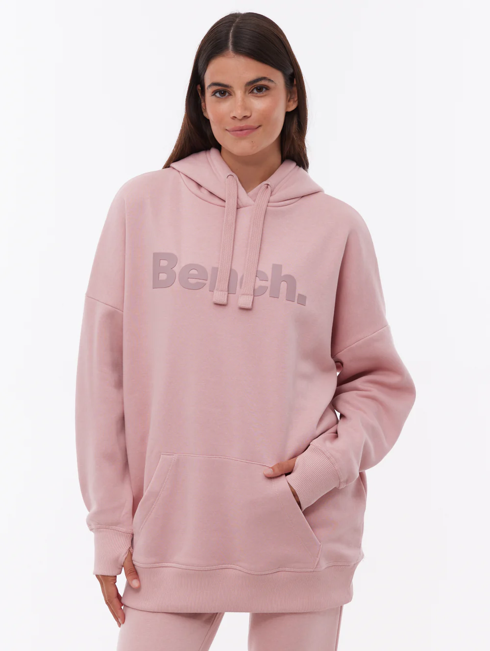 Linra Oversize Tonal Logo Hoodie - Pink