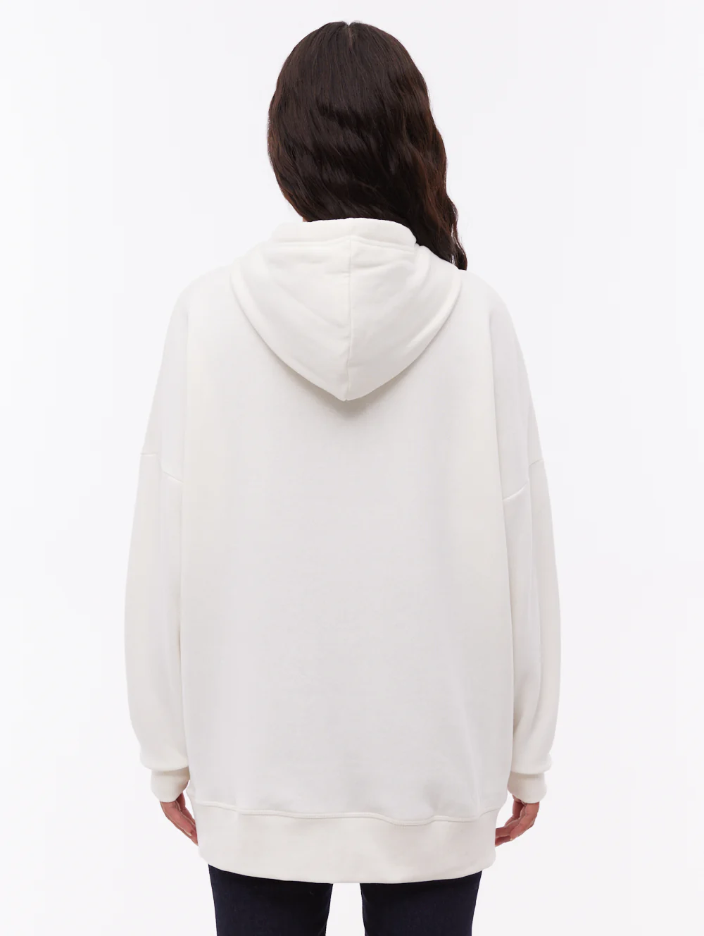 Linra Oversize Tonal Logo Hoodie - White - Image 3
