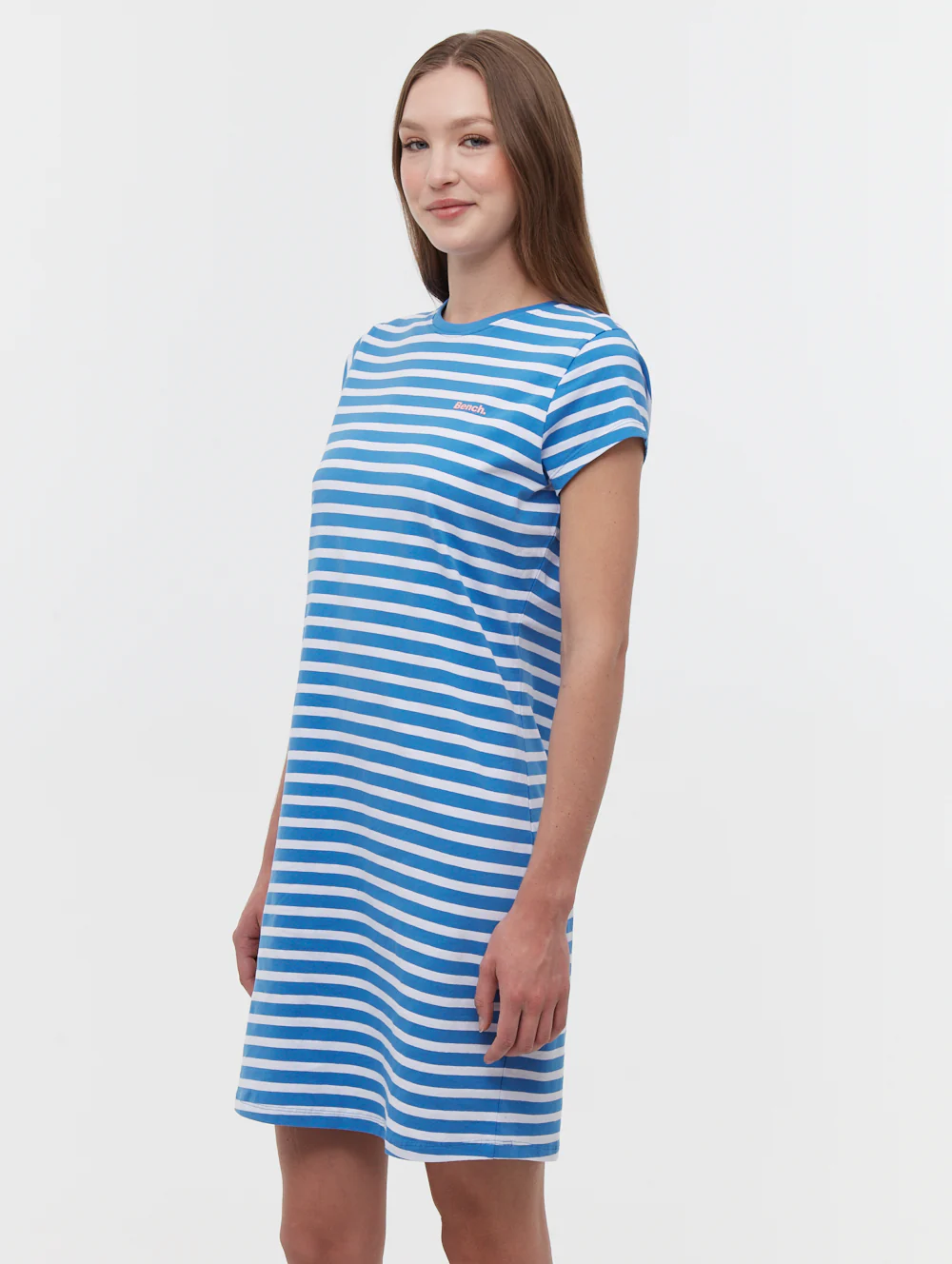 Mabelle Striped T-Shirt Midi Dress - Blue - Image 4