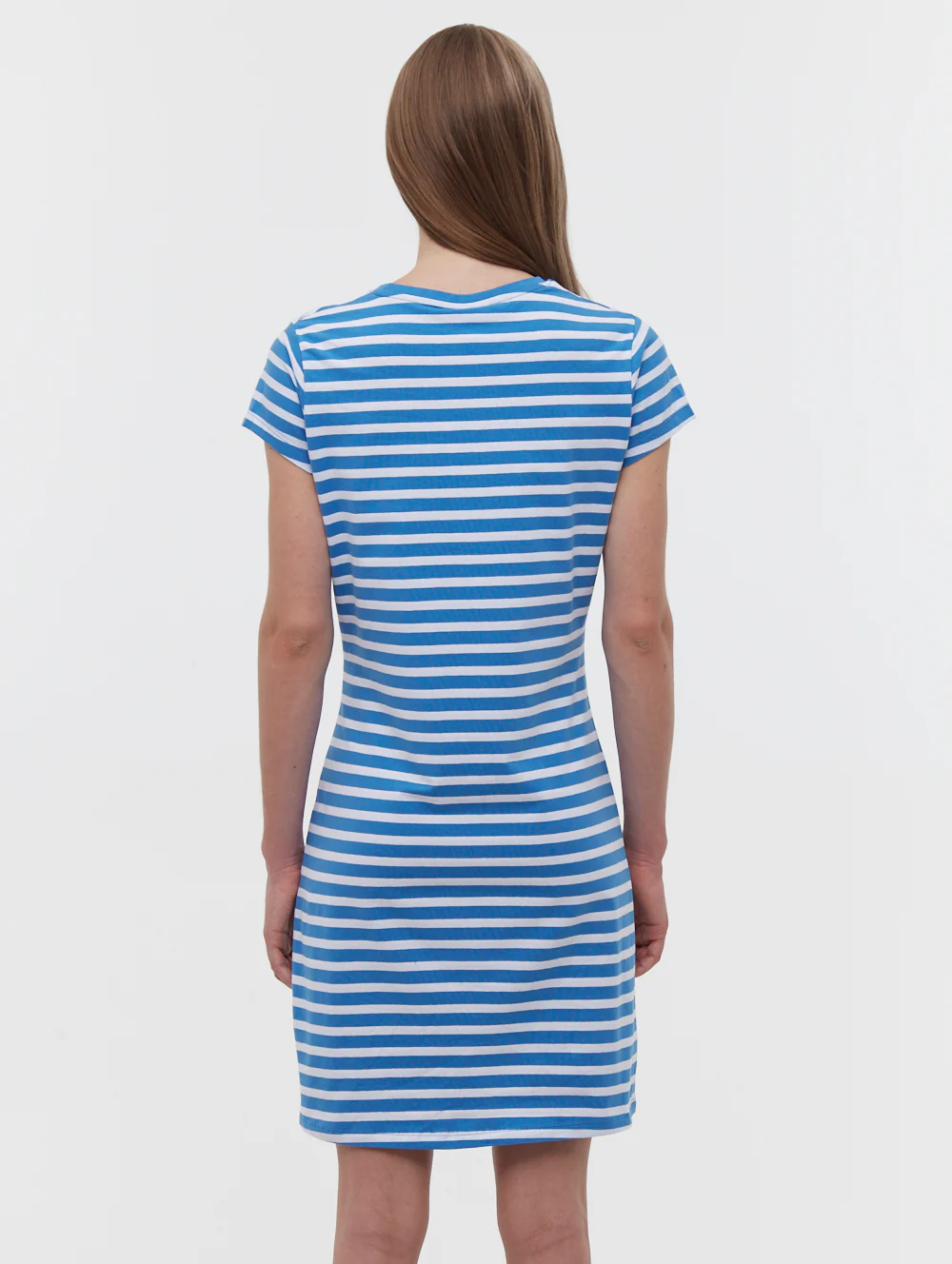 Mabelle Striped T-Shirt Midi Dress - Blue - Image 5
