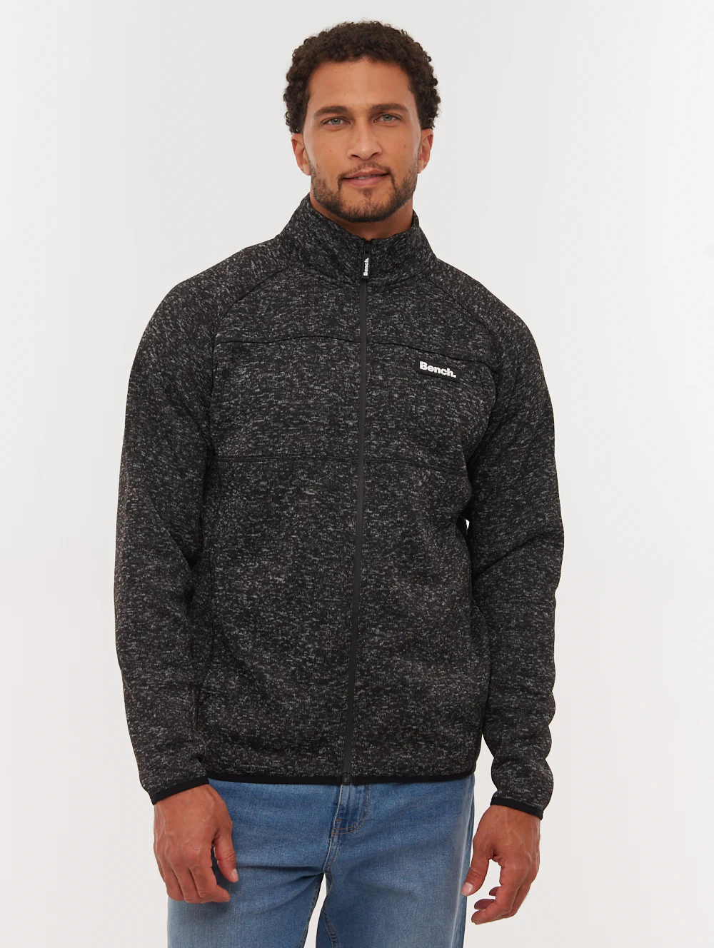 Middeo Funnel-Neck Zip-Up - Black