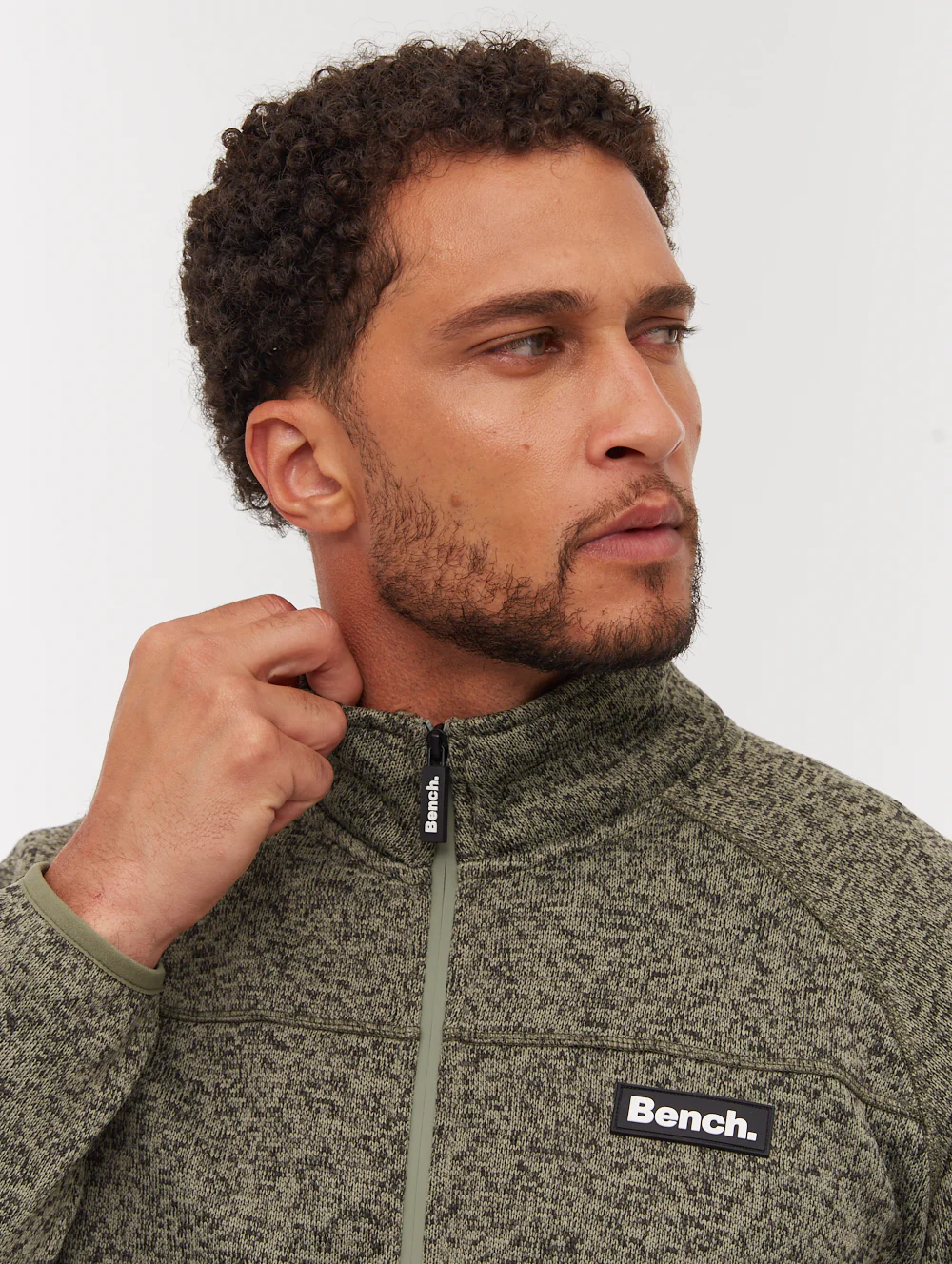 Middeo Funnel-Neck Zip-Up - Green - Image 2