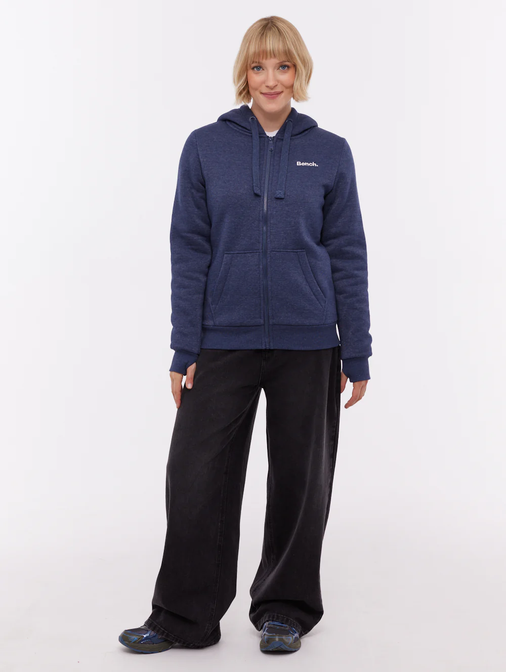 Mintz Sherpa-Lined Zip-Up Hoodie - Blue - Image 2