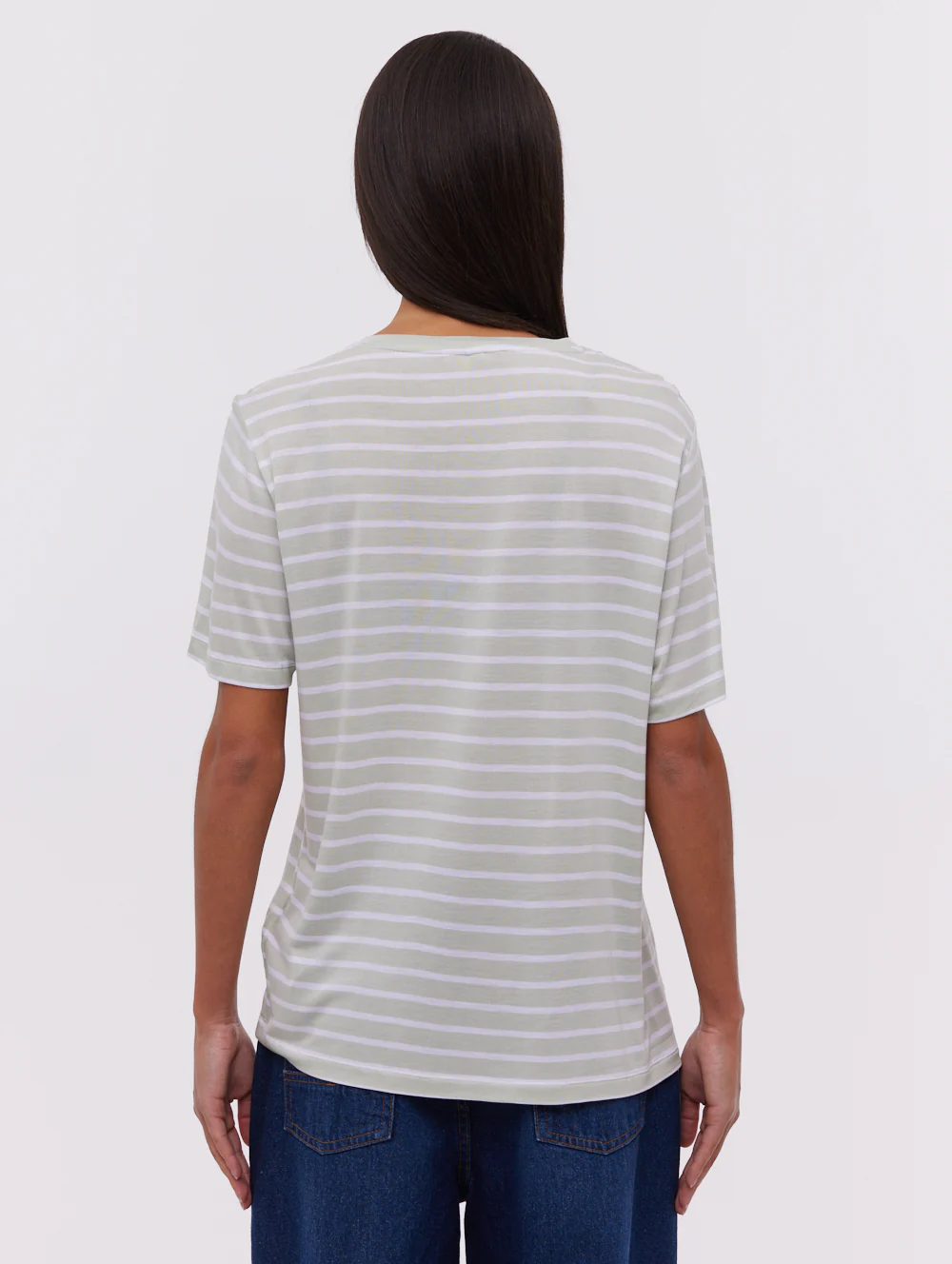 Nouria Striped Pocket T-Shirt - Green - Image 5