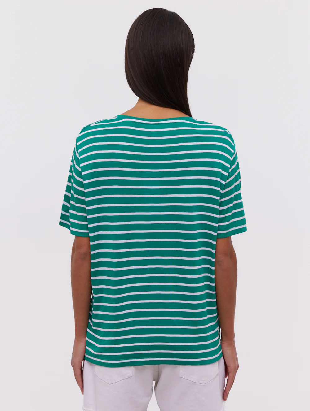 Nouria Striped Pocket T-Shirt - Green - Image 5