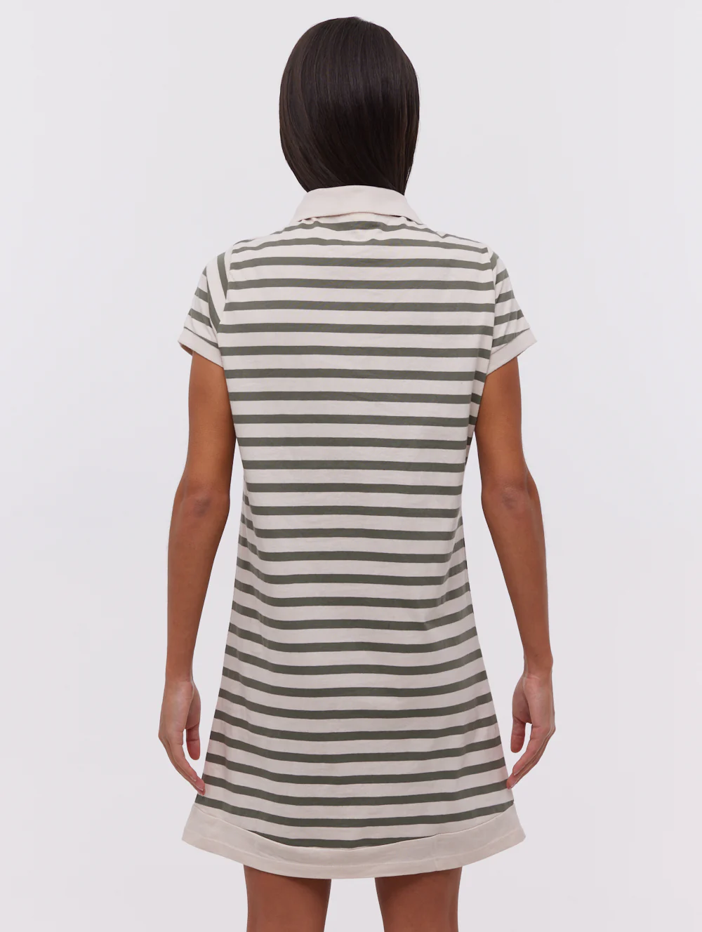 Orenda Stripe Polo Dress - Green - Image 5
