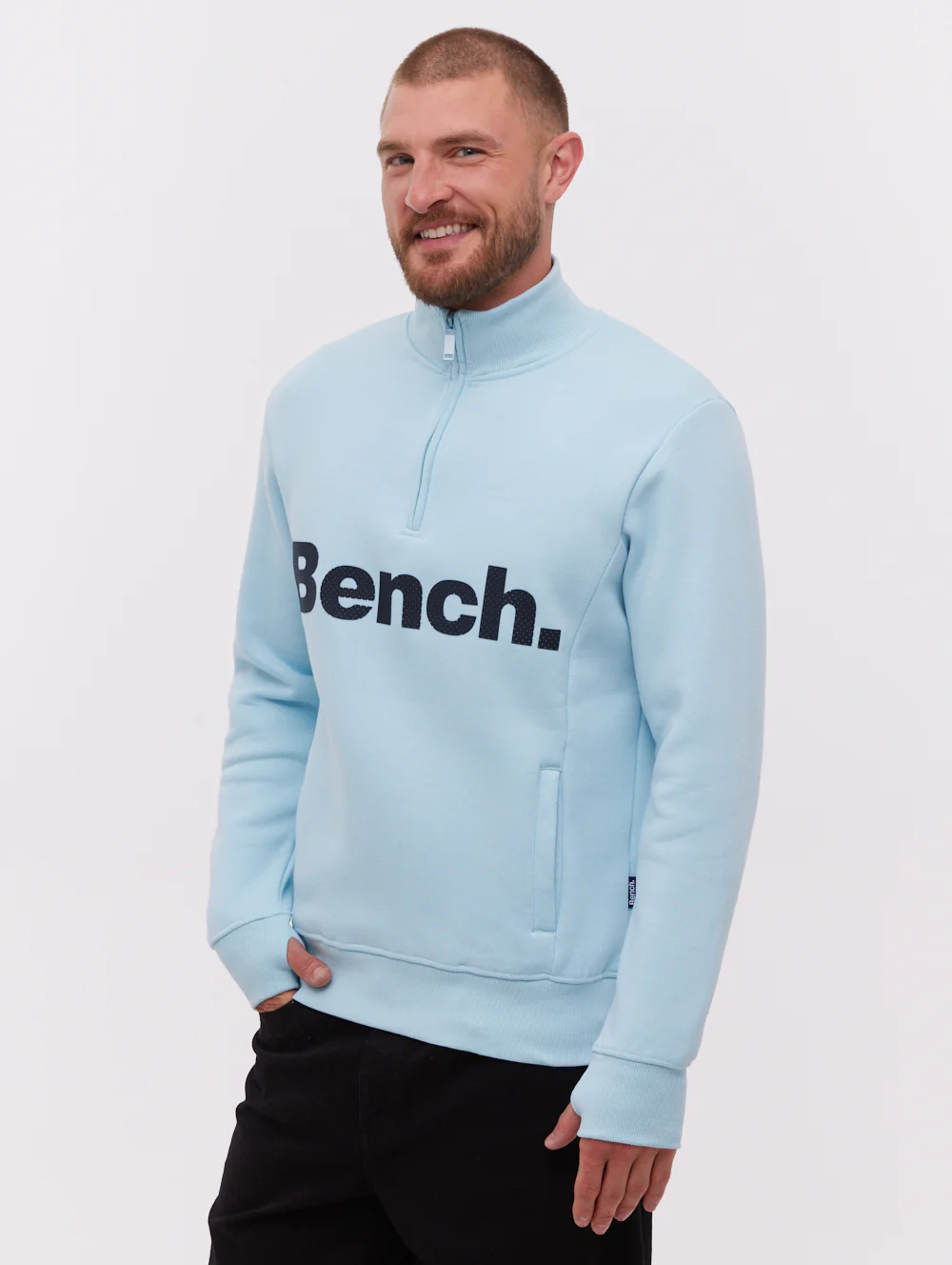 Plinth Funnel Neck Sweatshirt - Blue - Image 4