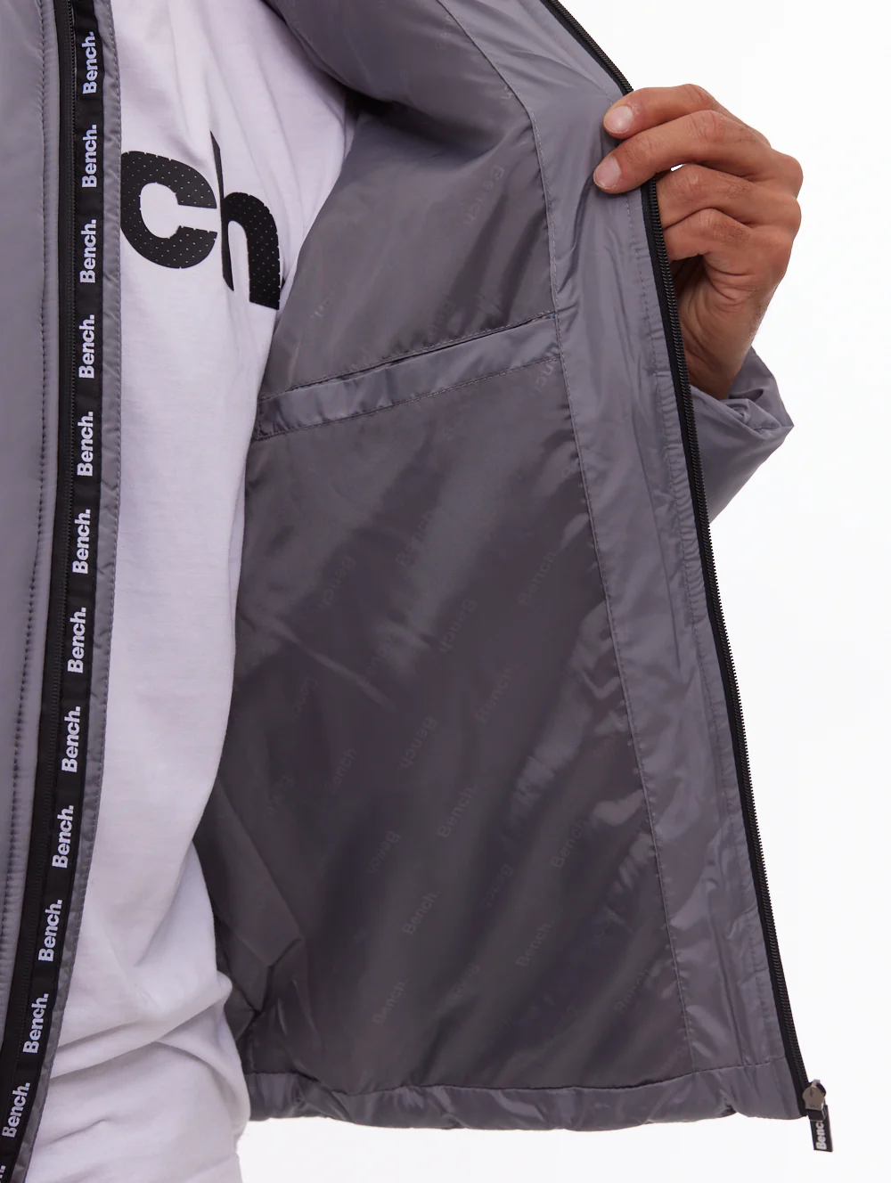 Rafera Hooded Puffer Jacket - Grey - Image 4