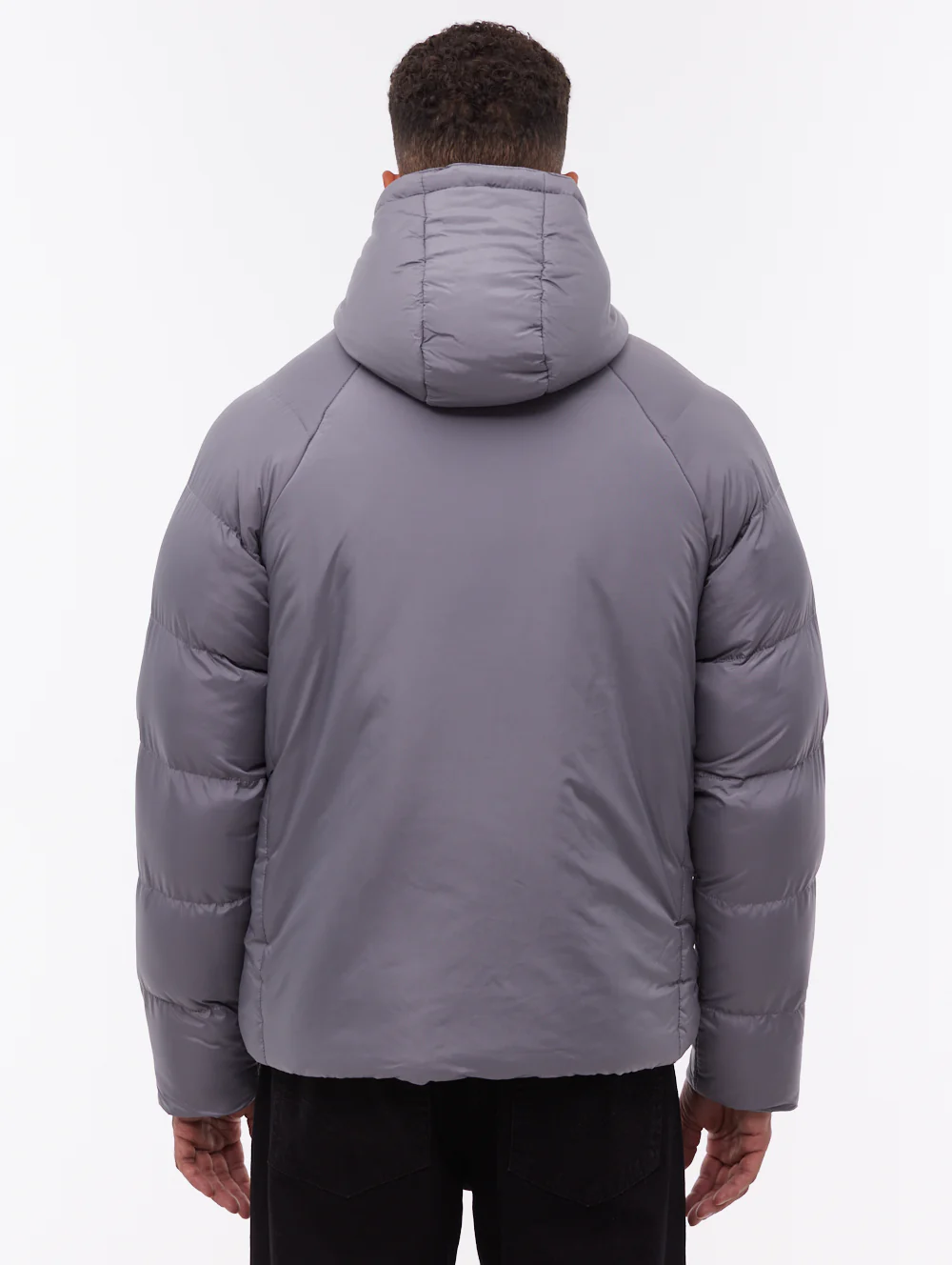 Rafera Hooded Puffer Jacket - Grey - Image 5