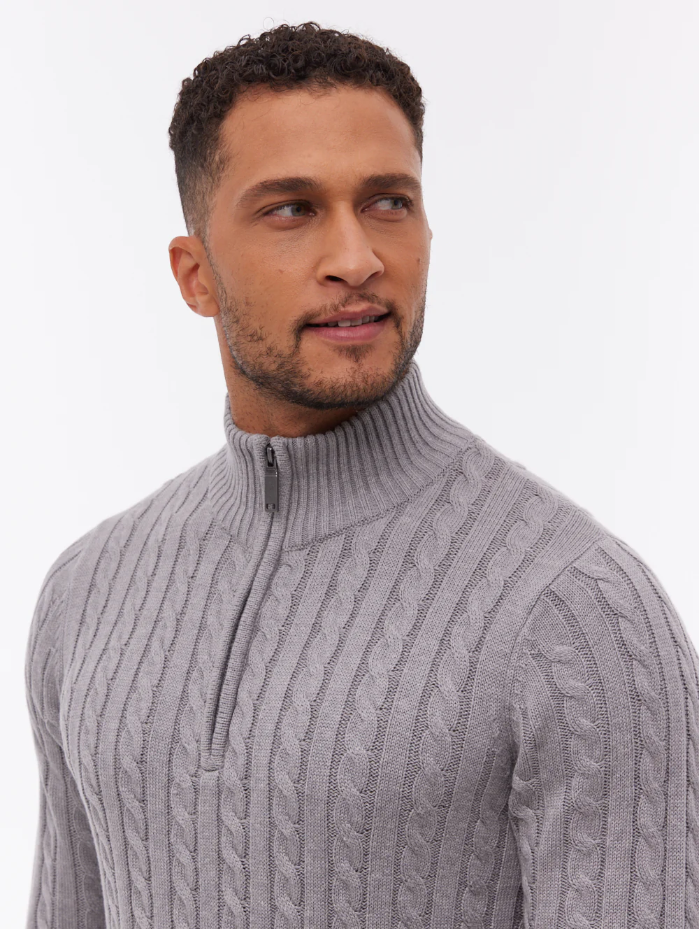 Rasola Quarter-Zip Sweater - Grey - Image 2