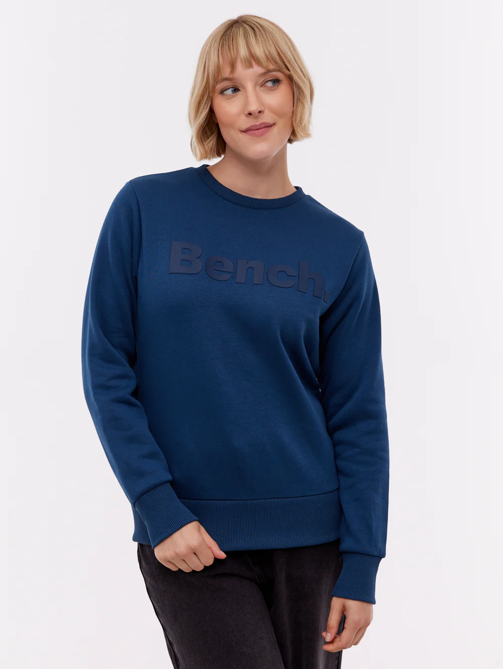 Reana Tonal Logo Crew Neck - Blue