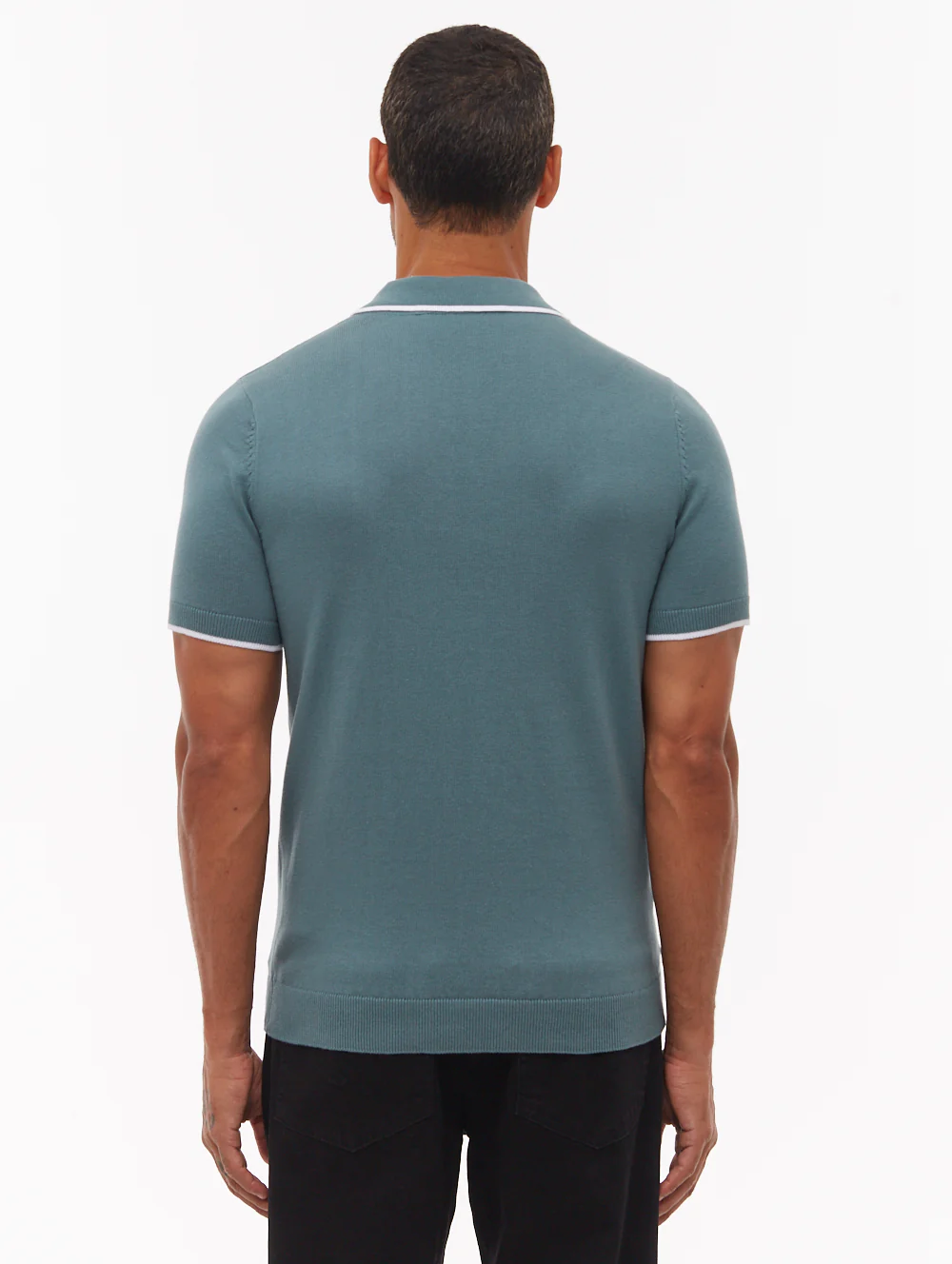 Settio Knit Polo Shirt - Green - Image 3