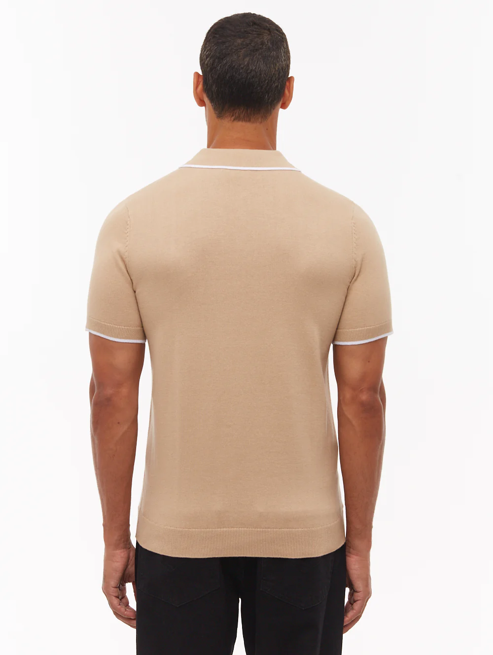 Settio Knit Polo Shirt - Beige - Image 3