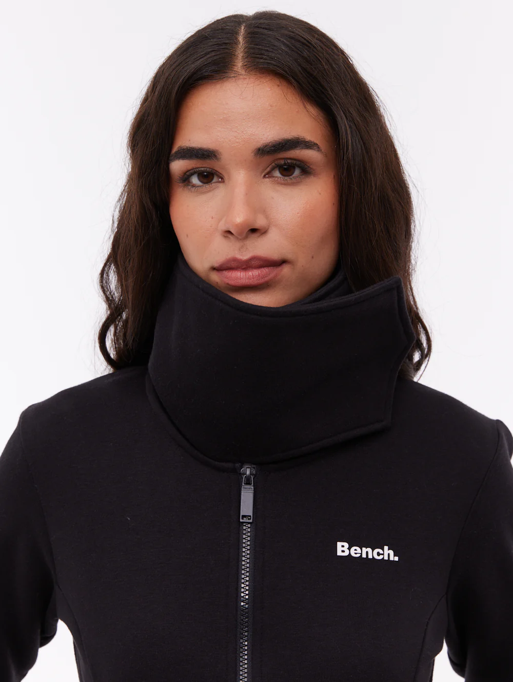 Sheli Wrap-Neck Zip-Up - Black - Image 2