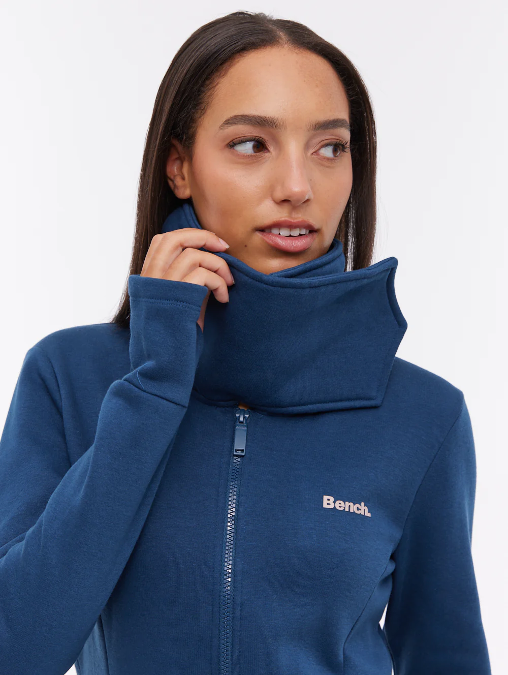 Sheli Wrap-Neck Zip-Up - Blue - Image 2