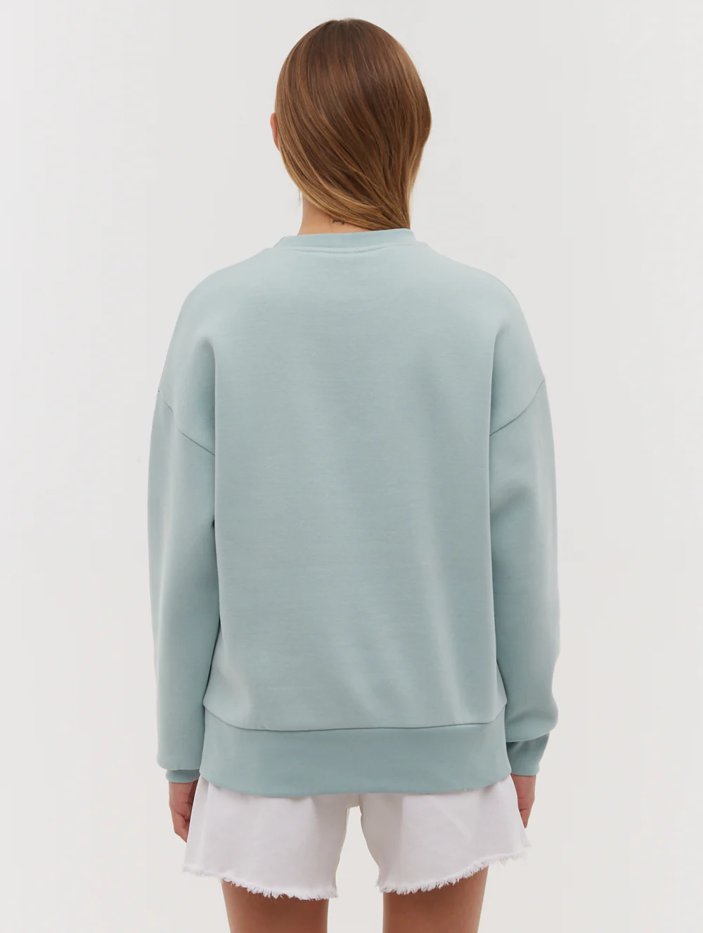Steffi Retro Logo Crew Neck Sweatshirt - Aqua - Image 5