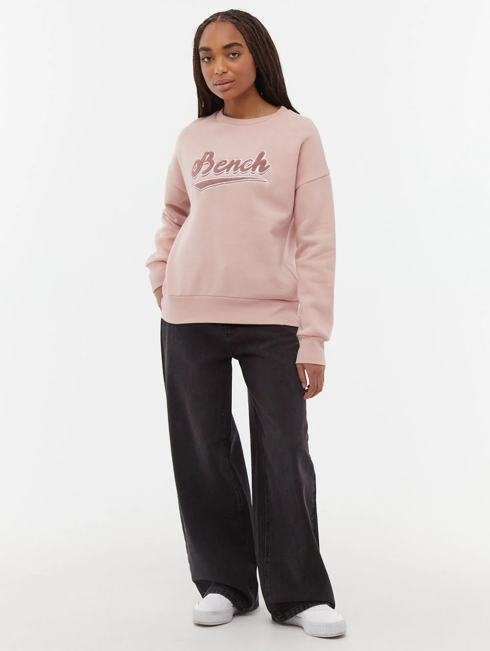 Steffi Retro Logo Crew Neck Sweatshirt - Pink - Image 2