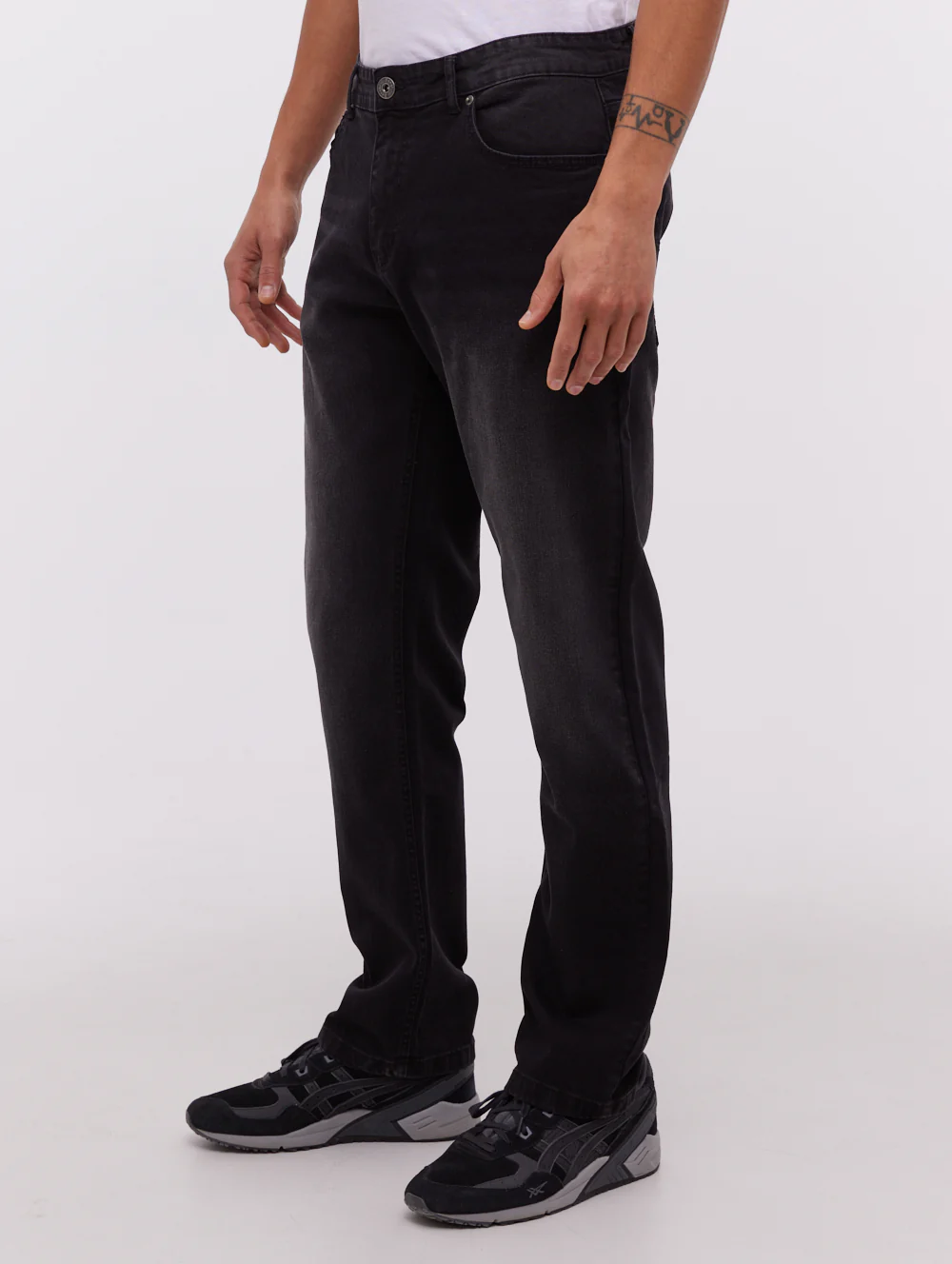 Stuart Straight Leg Jeans - Washed Black - Image 4