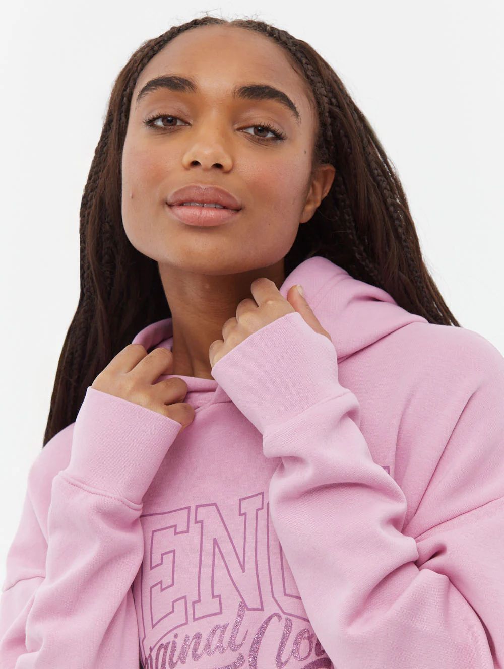 Theda Athletic Logo Oversize Hoodie - Pink - Image 3
