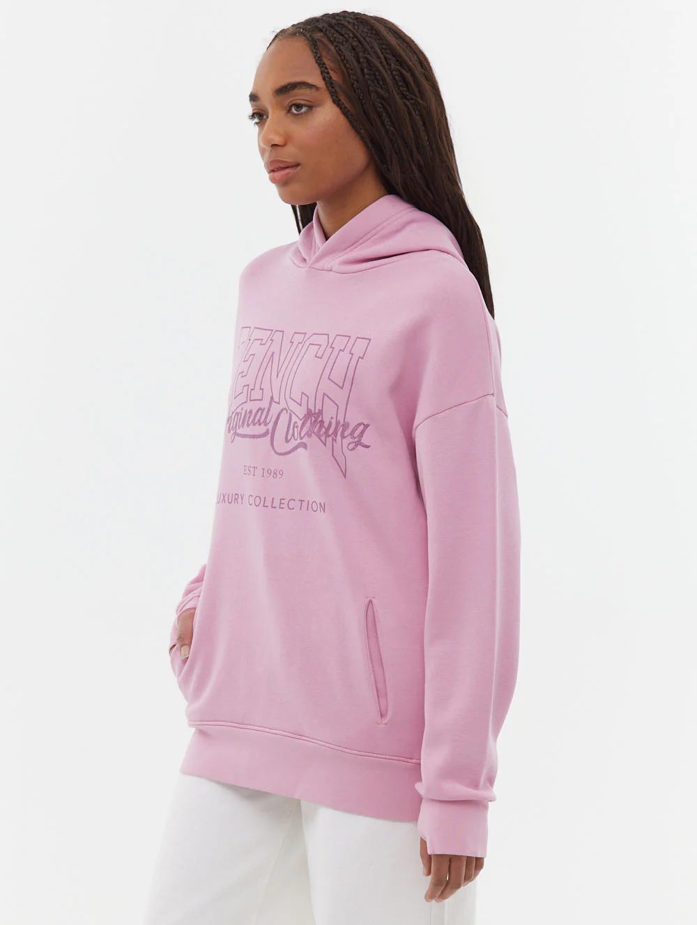 Theda Athletic Logo Oversize Hoodie - Pink - Image 4