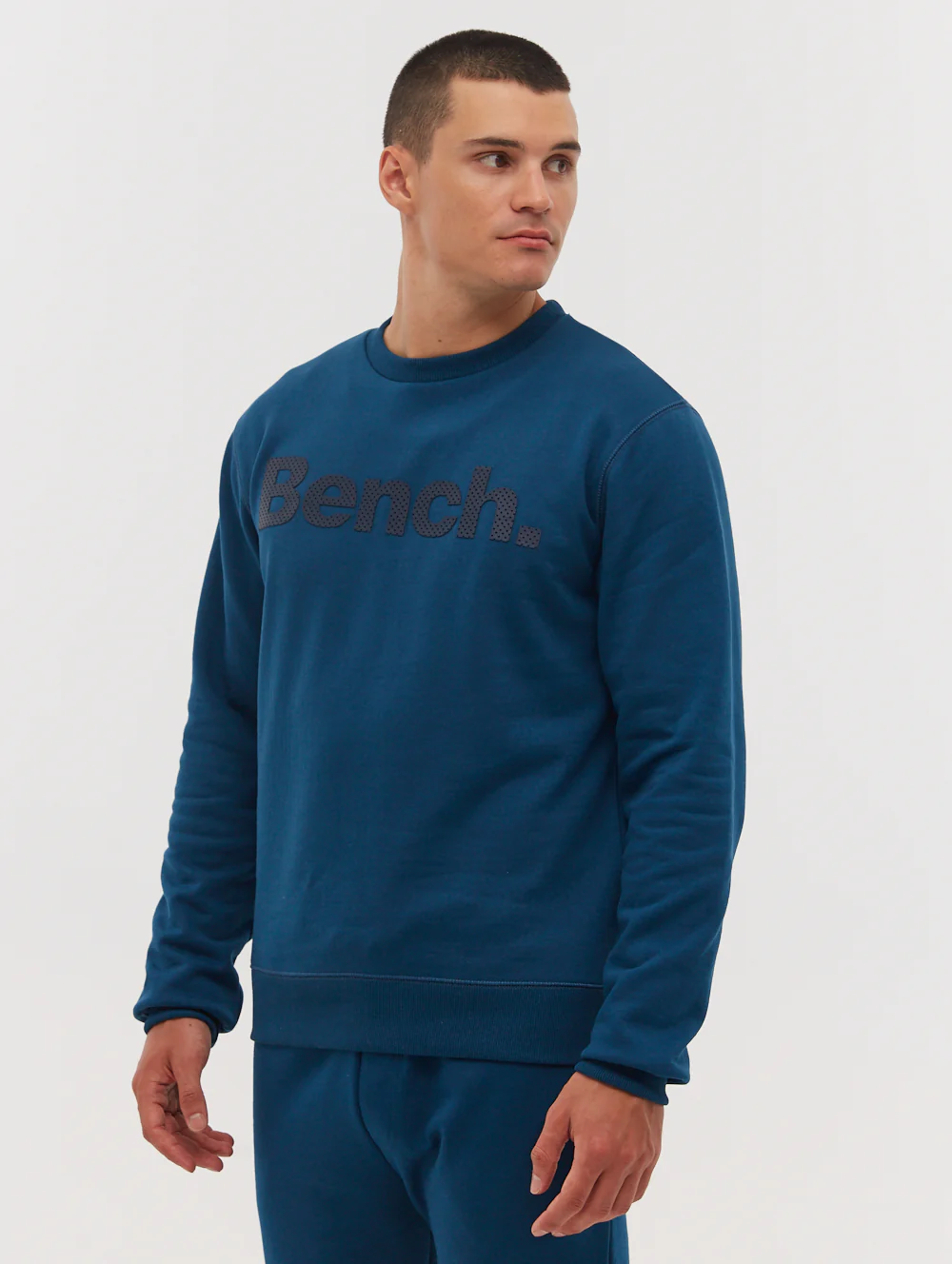 Tipster Perforated Logo Crew Neck Sweatshirt - Teal - Image 3