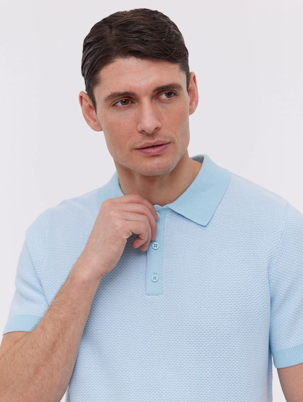 Totti Knit Polo Shirt - Blue - Image 3