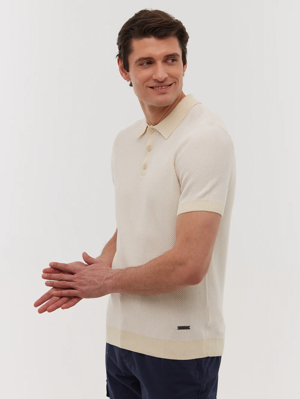 Totti Knit Polo Shirt - Beige - Image 4
