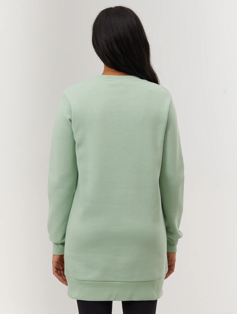 Urlenne Collegiate Logo Crew Neck Longline Sweatshirt - Green - Image 5