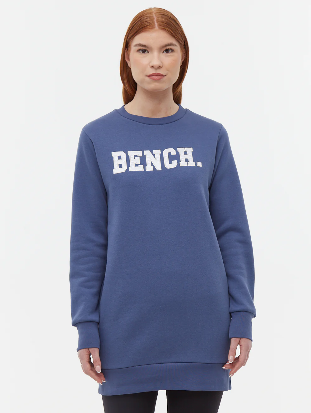 Urlenne Collegiate Logo Crew Neck Longline Sweatshirt - Blue