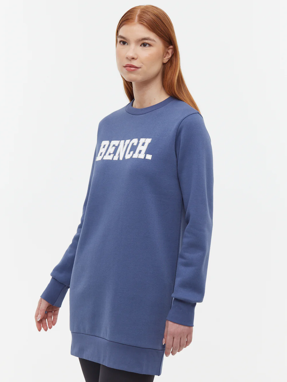 Urlenne Collegiate Logo Crew Neck Longline Sweatshirt - Blue - Image 4
