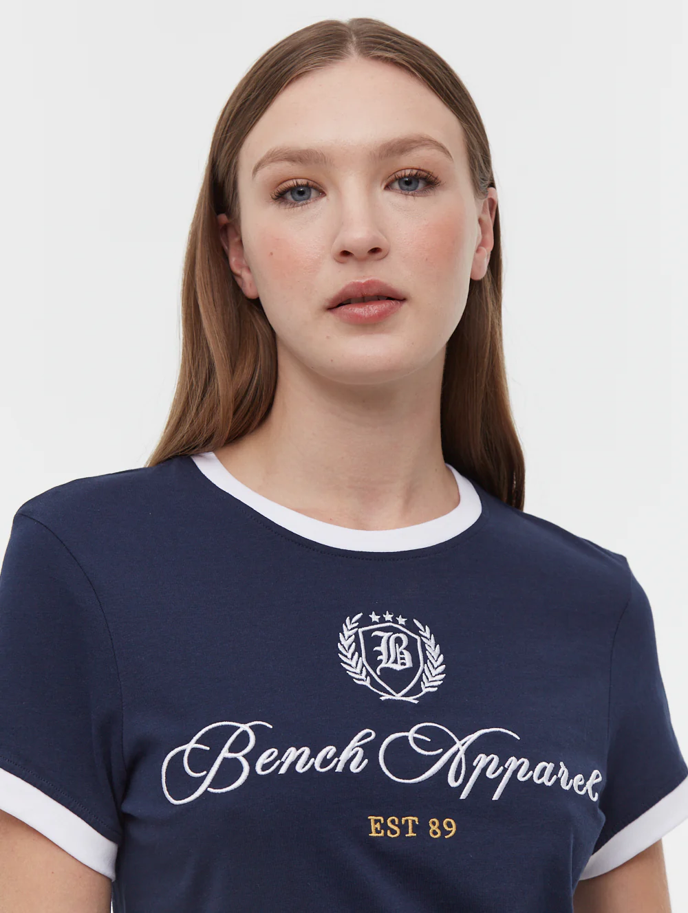 Vivica Embroidered Ringer T-Shirt - Blue - Image 3
