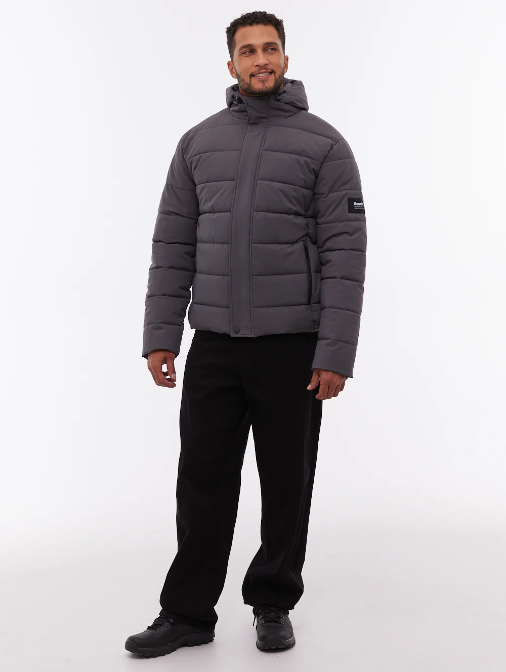Voroni Hooded Puffer Jacket - Grey - Image 2