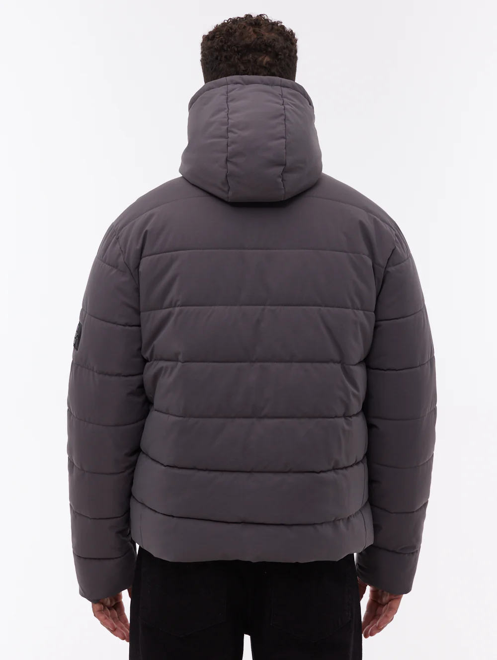 Voroni Hooded Puffer Jacket - Grey - Image 4