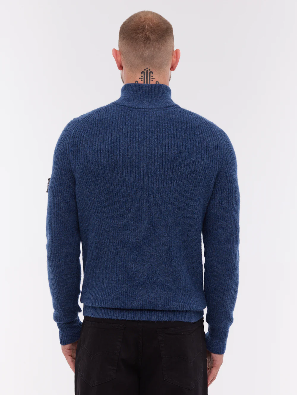 Yanta Quarter-Zip Funnel-Neck Sweater - Blue - Image 3