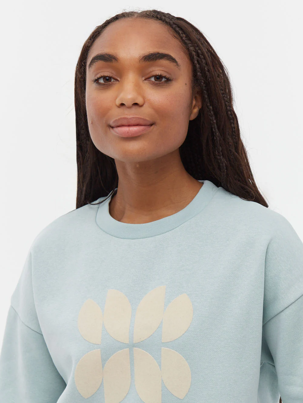 Zie Graphic Crew Neck Sweatshirt - Aqua - Image 3
