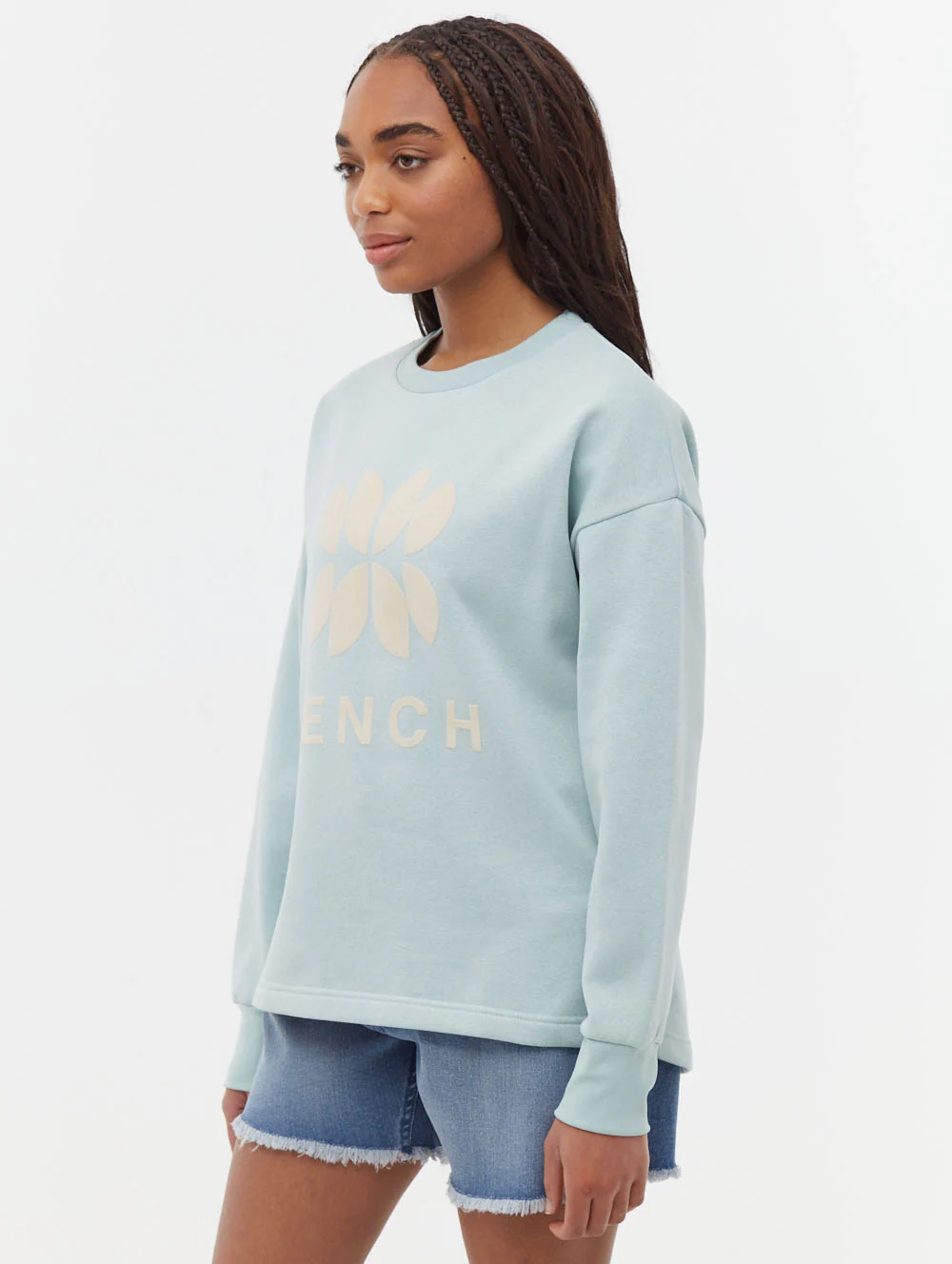 Zie Graphic Crew Neck Sweatshirt - Aqua - Image 4