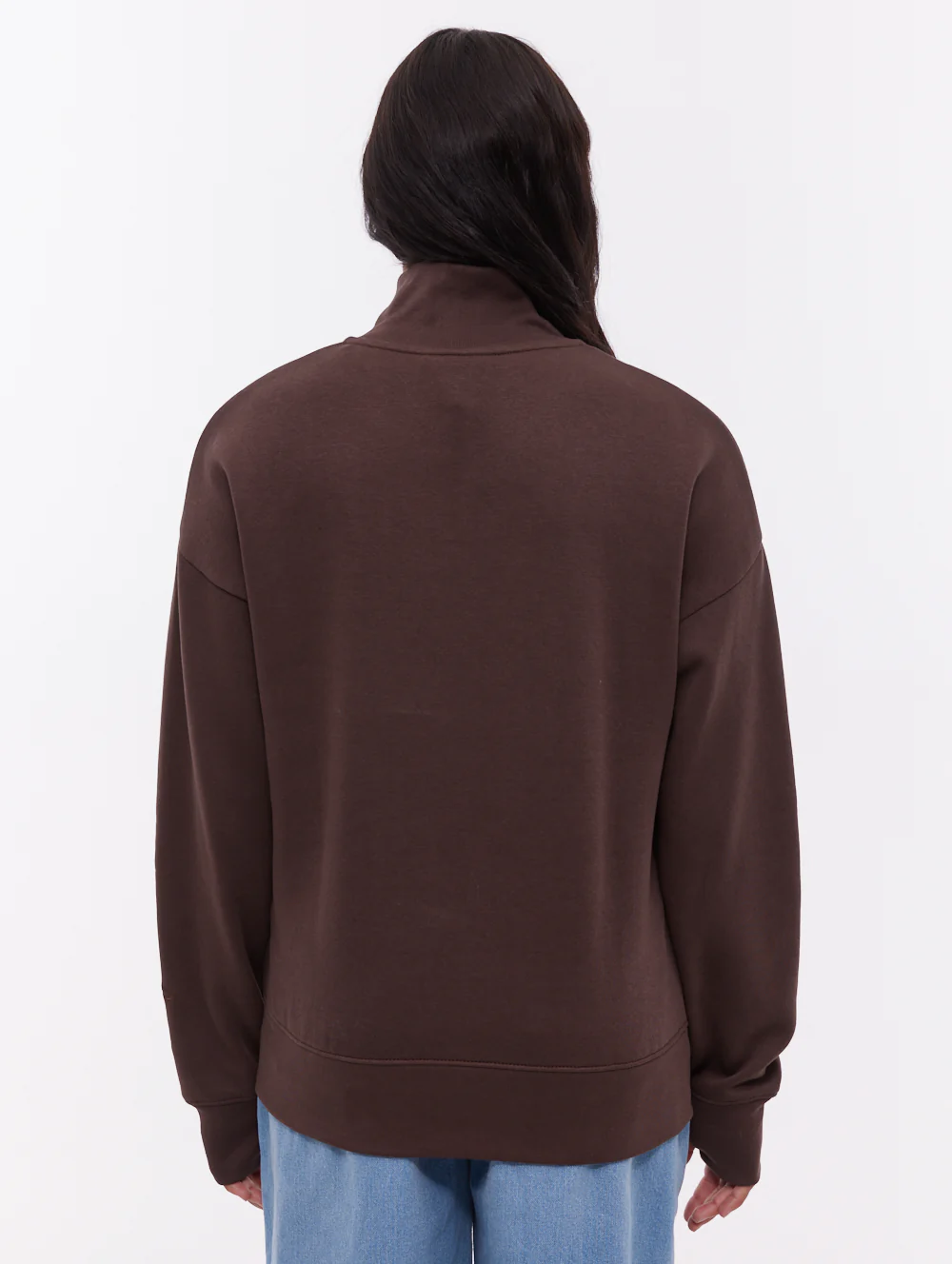 Zilia Quarter-Zip Funnel Neck - Brown - Image 3