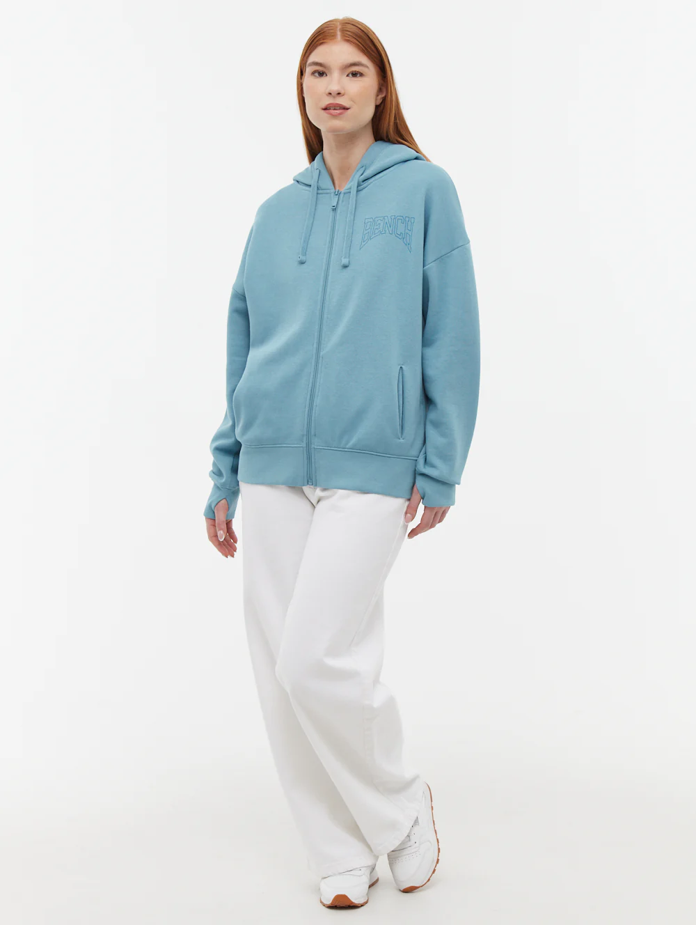 Zira Athletic Logo Zip-Up Hoodie - Blue - Image 3