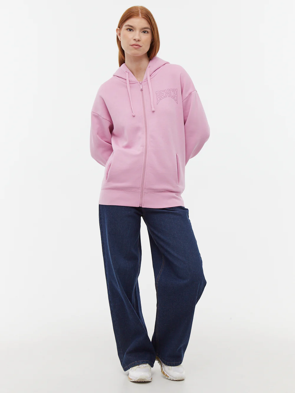 Zira Athletic Logo Zip-Up Hoodie - Pink - Image 3