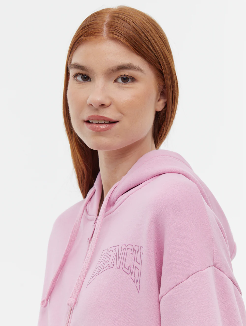 Zira Athletic Logo Zip-Up Hoodie - Pink - Image 4