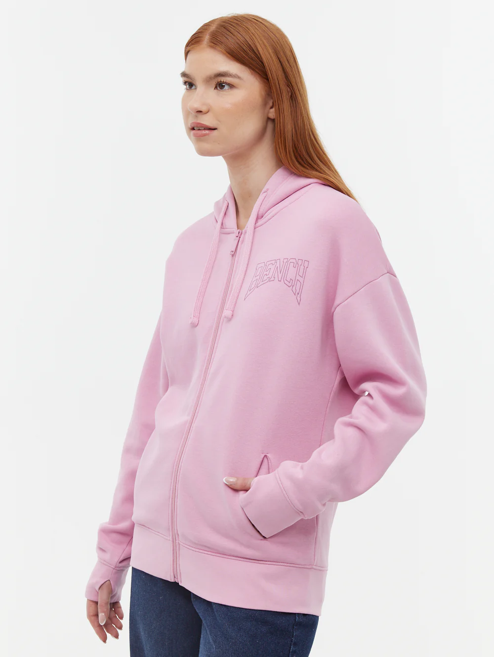 Zira Athletic Logo Zip-Up Hoodie - Pink - Image 5
